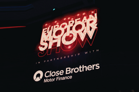 the european motor show and close brothers motor finance logo